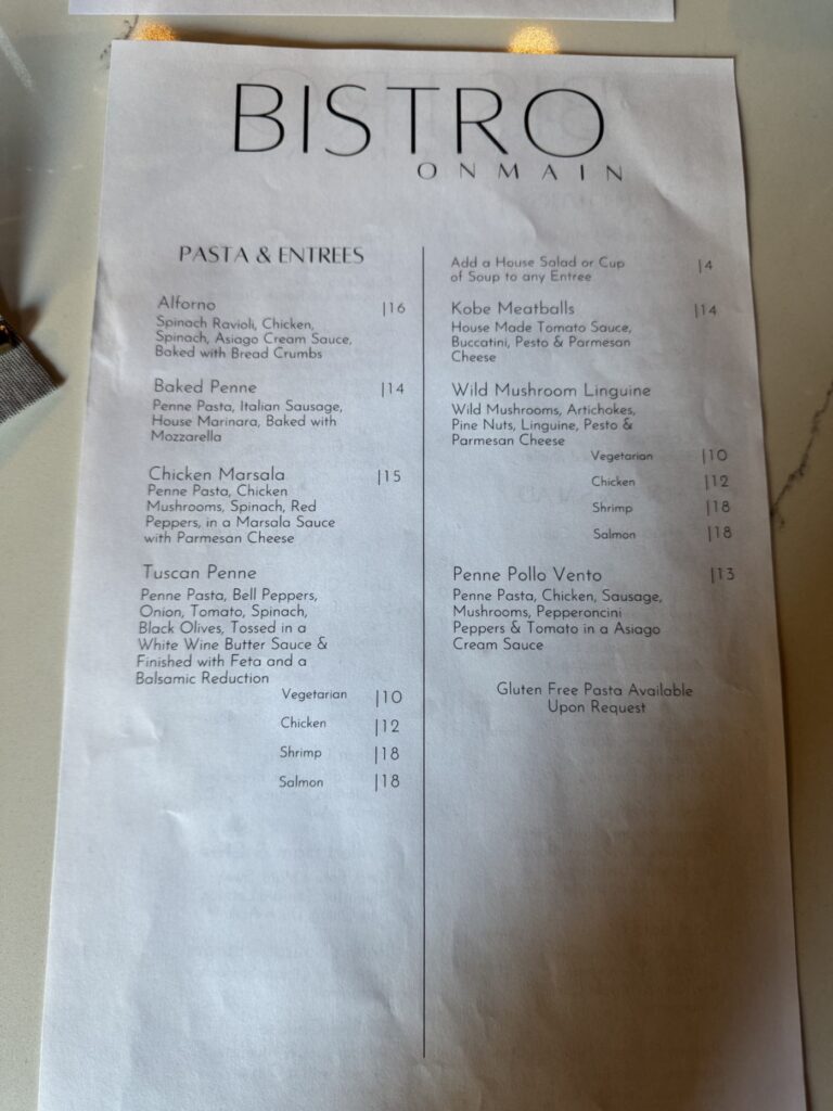 The Bistro Menu 2