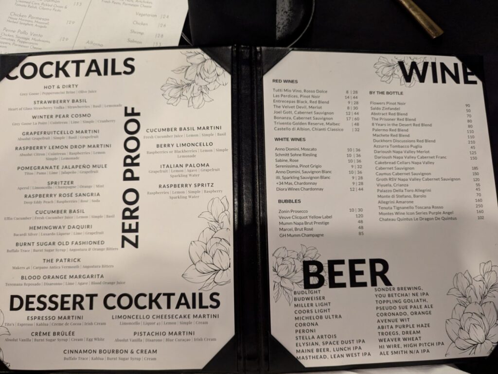 The Bistro Menu 4