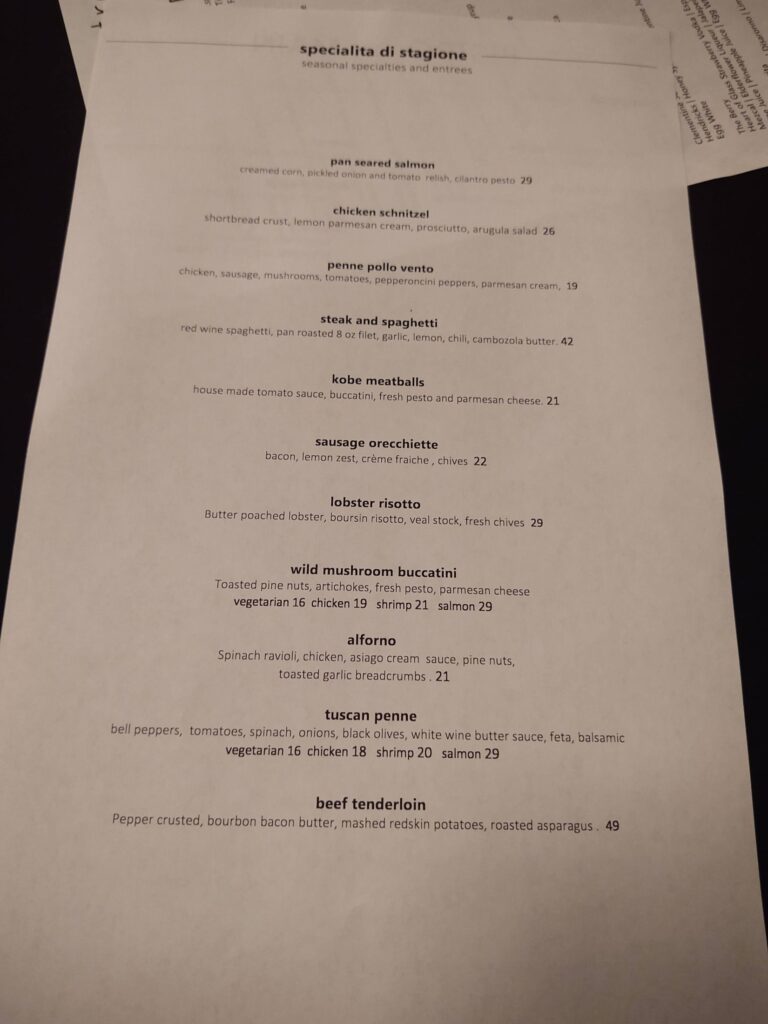 The Bistro Menu 6